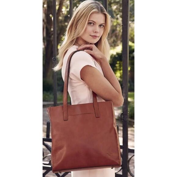 Patricia Nash Viana Soft Tan Brown Leather‎ Shoulder Tote Bag 13x13x3 Neutral - Picture 1 of 16